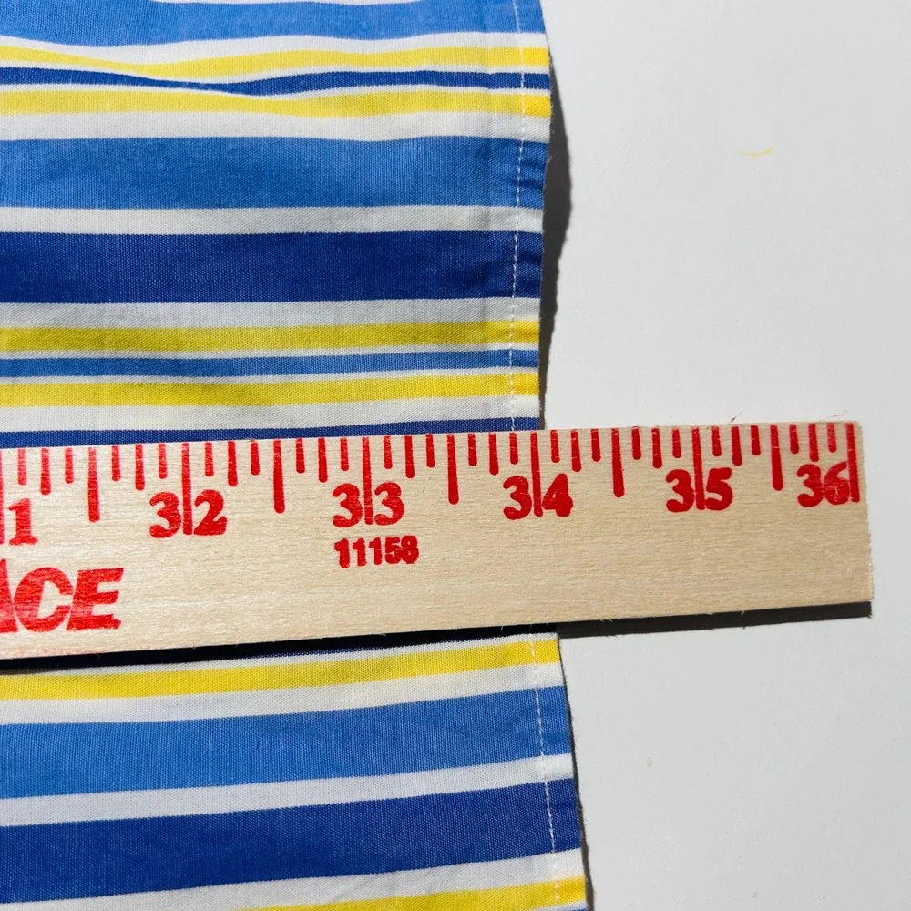 Polo Ralph Lauren XL Blake Button Down Shirt Blue Yellow Striped Short Sleeve